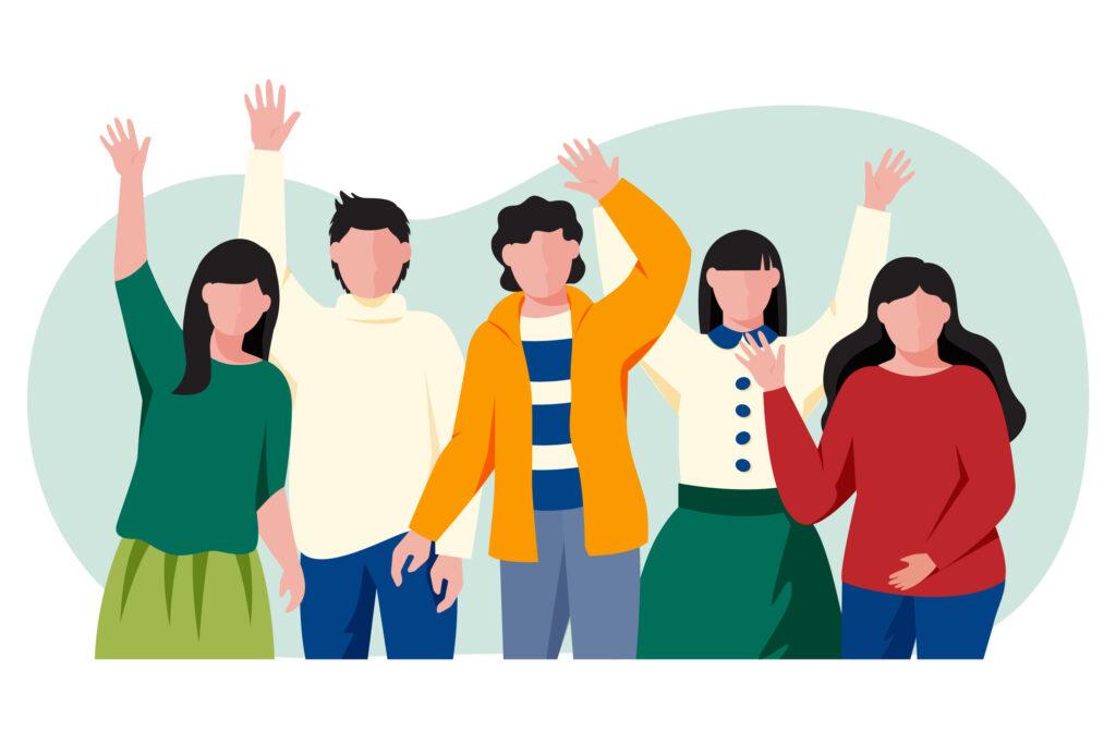 group-of-people-waving-illustration-karma